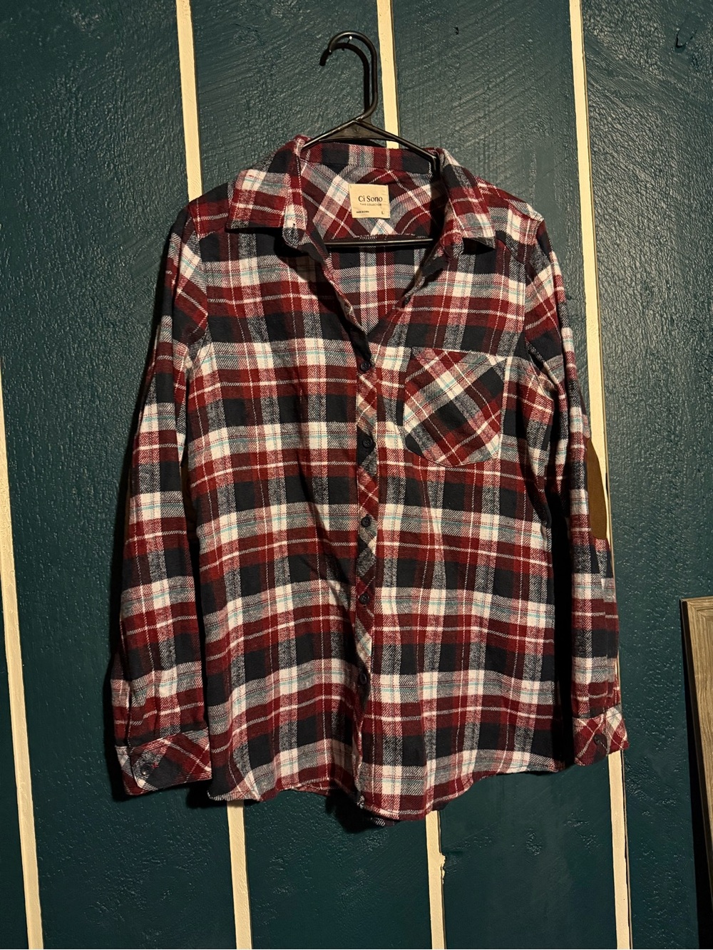 Ci Sono Women’s Plaid Button-Down Shirt